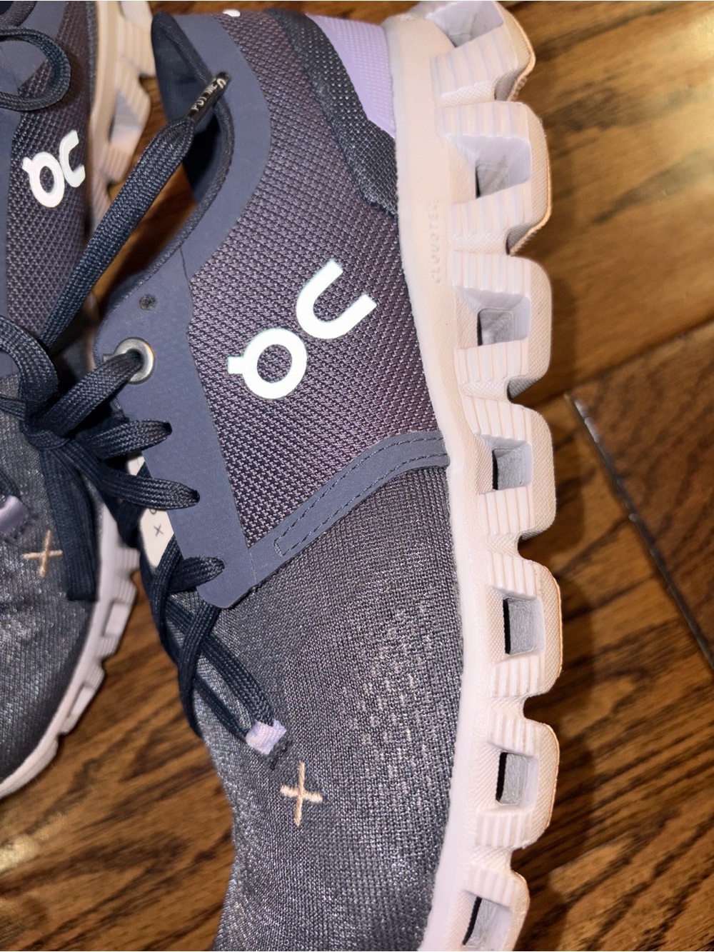 On Cloud Running Women’s Sneakers in Purple and Gray